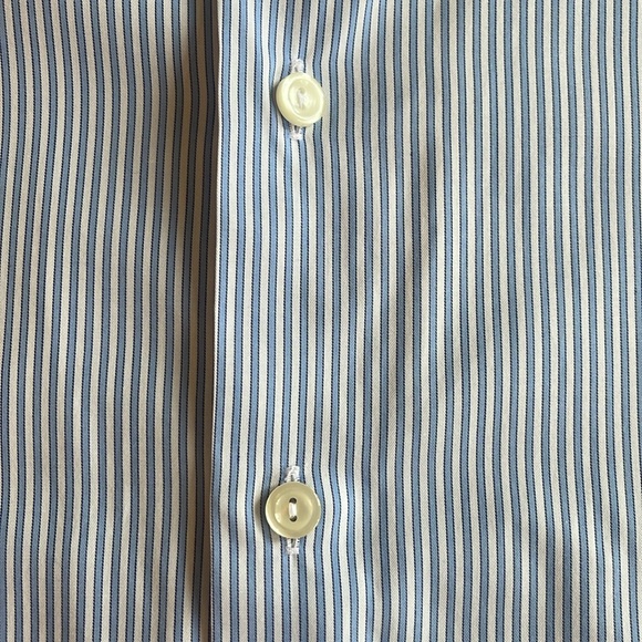 Eton Blue and White Long Sleeve Dress Shirt, XL(17.5) - Picture 3 of 9